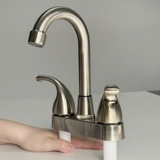 4 Inch Nicke / Black / Chrome RV Bathroom Sink Faucet Plastic Double Handle