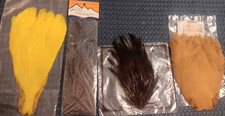Premium Fly Tying Feathers-Hen-Emu-Saddle Hackle-Lot of 4 packs-Wet Fly-Collar