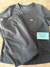 FIGS Scrub Set Dark Harbor Woman Catarina Top L Livingston Pant L Exc