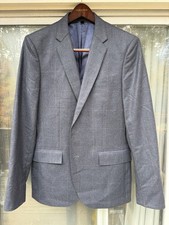 J.CREW Men's Ludlow Slim Fit Suit Jacket Pacific Blue Glen Plaid Size 42 R
