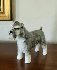 Vintage Coopercraft Beswick? Schnauzer Dog Figurine Glazed  England Large