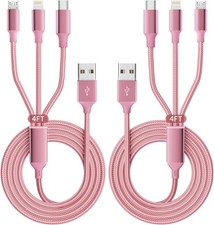 Multi Charging Cable, 3 in 1 Charging Cords for Multiple Devices-2Pack4FT  Univ