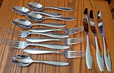 ONEIDA Jonas STAINLESS STEEL FLATWARE SET OF 13 PIECES KNIVES FORKS SPOONS