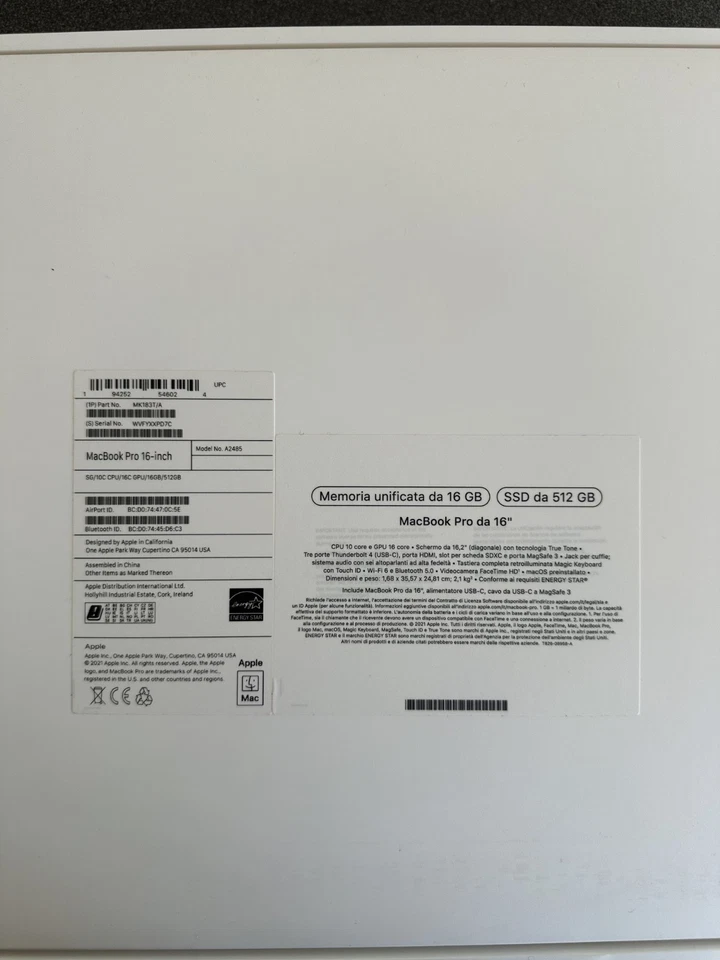 Apple MacBook Pro 16" M1 Pro · 16GB · 512GB, foto 2 di 3