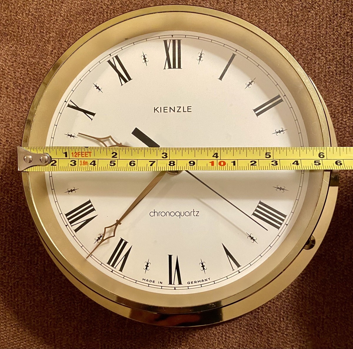 Vtg Kienzle Chronoquartz German Nautical Brass/Plastic 8” Port