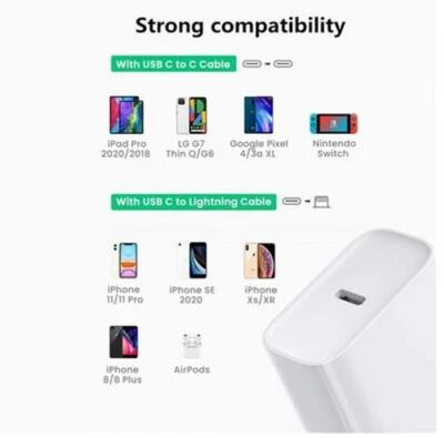 USB-C Schnell Ladegerät Netzteil Adapter für iPhone X/XR/XS/7/8/11/13/12 ipad - Bild 1 von 4