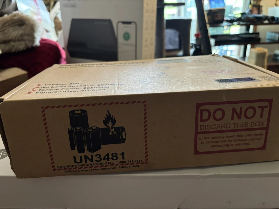 Chave de impacto sem fio 20V pistola de impacto 1/2 polegada, torque máximo 265 pés-lbs, 20V 2... - Imagem 4 de 4