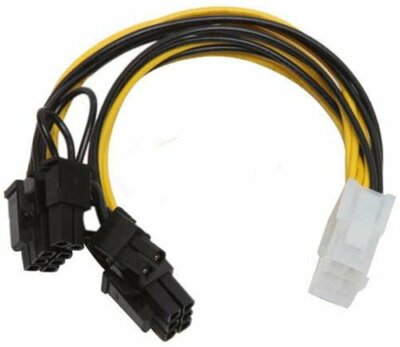 PCI-Express 6-Pin to 2 x 8 PCIE GPU Video Card Y-Splitter Power Adapter Cable