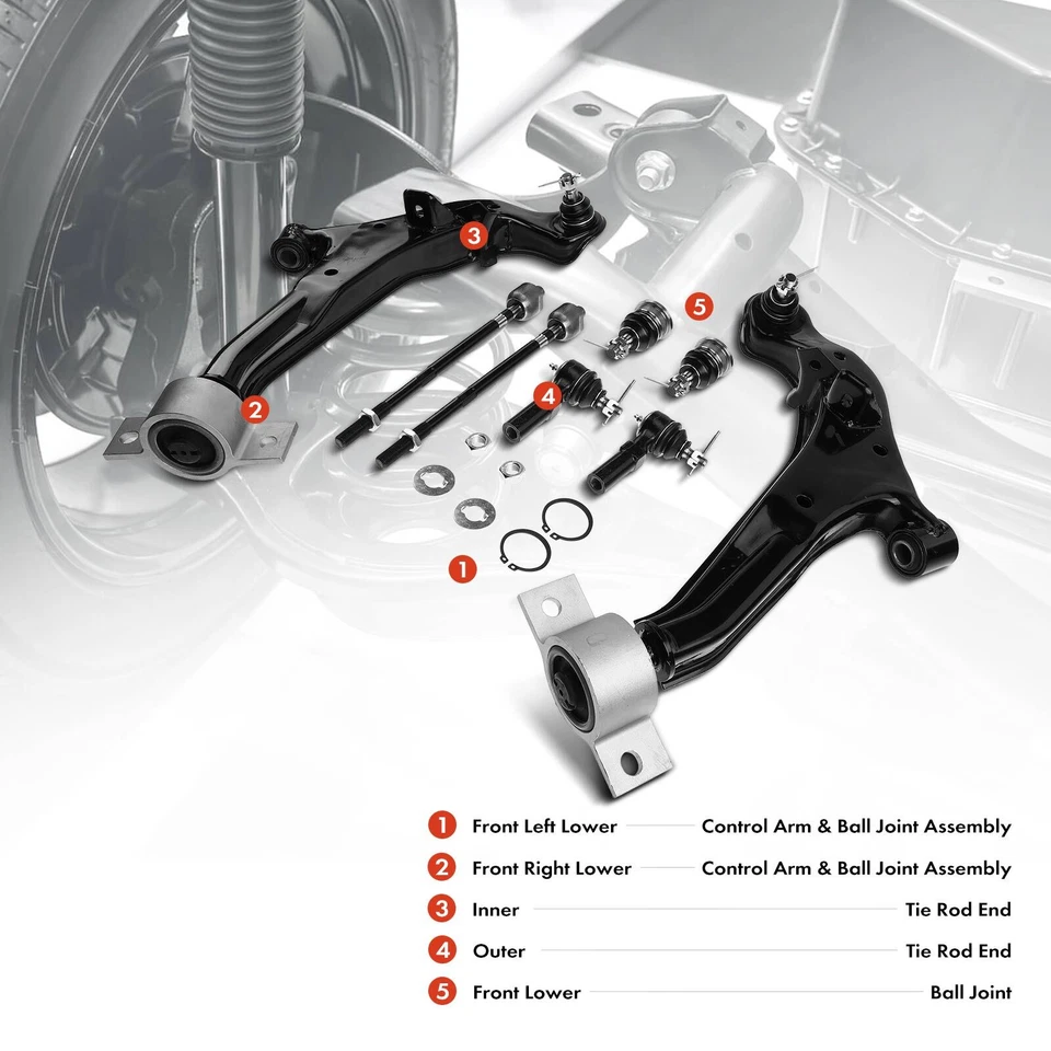 8x Brazo de control delantero con rótula y extremo de varilla de amarre para INFINITI I30 Nissan Máxima Foto 2 de 4