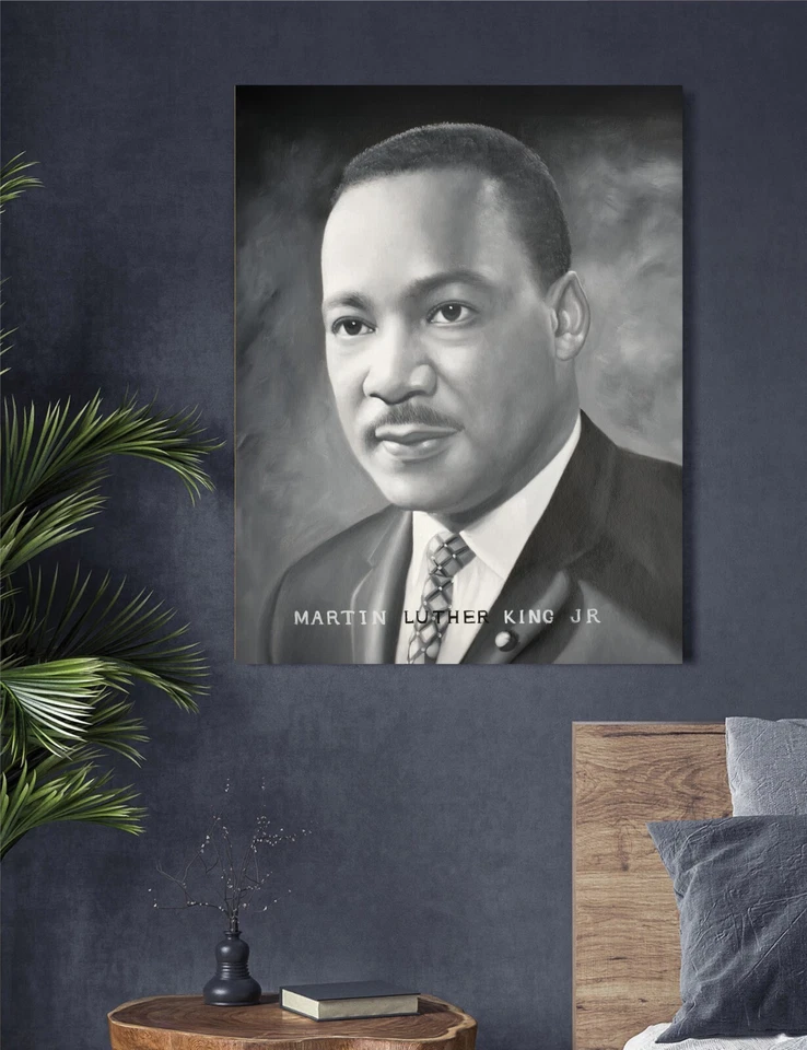 Dr. Martin Luther King Jr Homenaje Acabado a Mano Impresión Derechos Civiles Desobediencia Foto 2 de 4