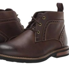 NEW Nunn Bush Mens Ozark Plain Toe Leather Chukka Boot Sz 9.5 brown