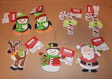 Christmas Craft Foam Ornaments Creatology 4 1/2" 7 Each Santa Snowman Candy 93K