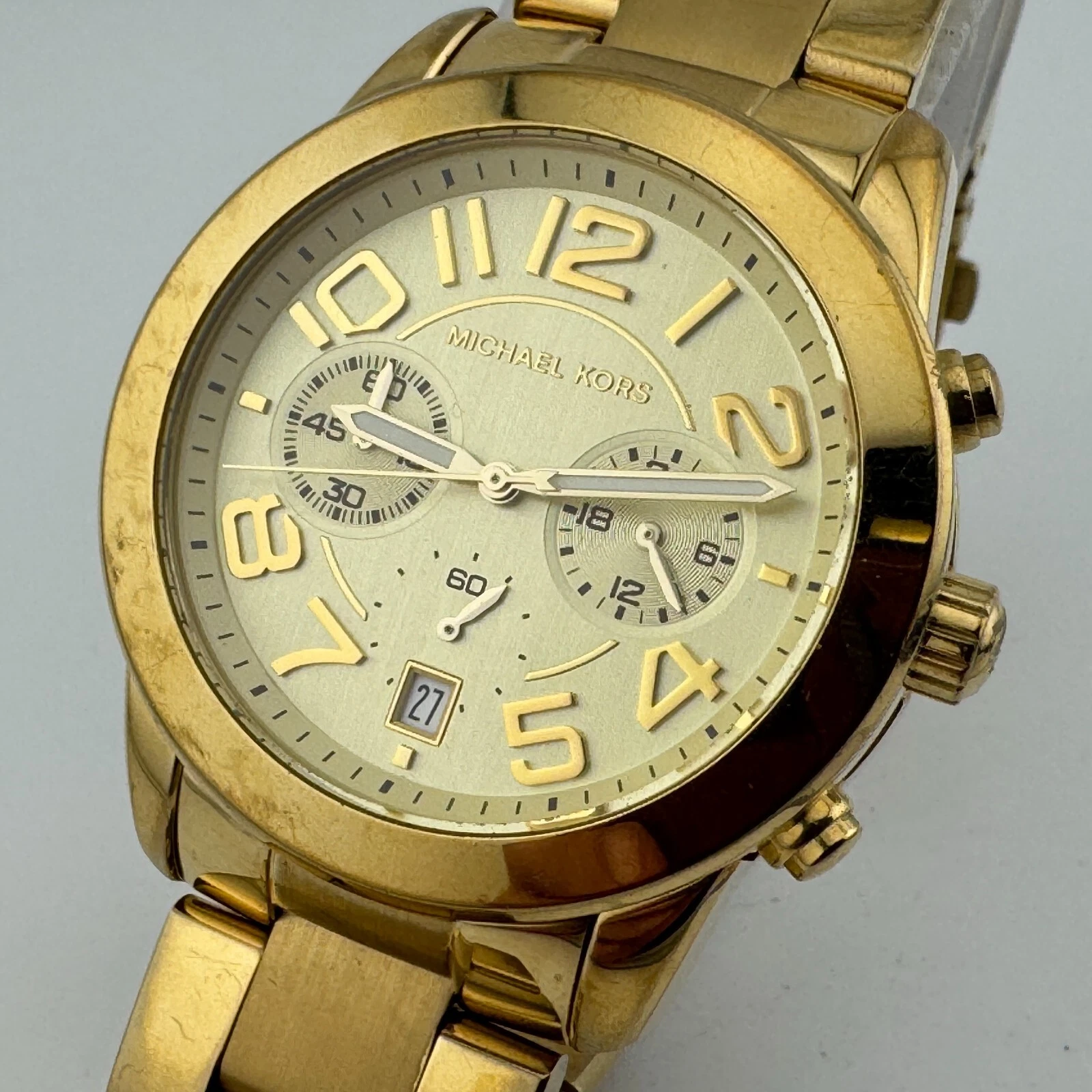 Orologio Michael Kors Quarzo MK 5726 Donna Tono Oro Cronografo Nuova Batteria 6 75"