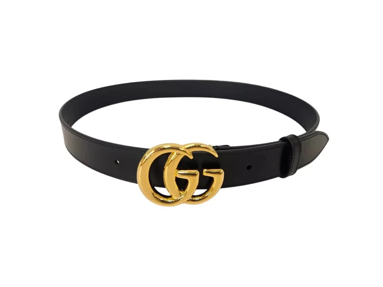 Ceinture Gucci cuir noir GG Marmont boucle taille 90/36