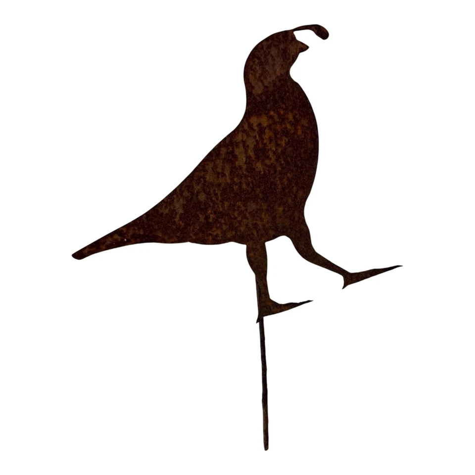Antique Rustic Folk Art Metal Bobwhite Bird Garden Stake Yard Decor - Image 2 of 4