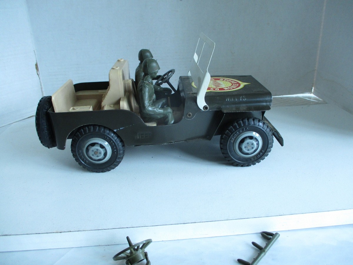 Vintage 1950s Marx US Army Willys Jeep Radio Patrol w Men & Box | eBay