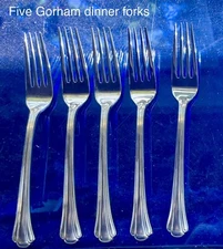 Vntg Gorham Design Studios Japan Nouveau Stainless Flatware 18/8, 5 Dinner Forks