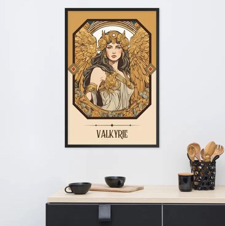 Valkyrie Art Print – Art Nouveau Inspired Tarot woman