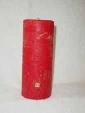 Partylite 3 x 7 Unscented Red Rustic Pillar -- RETIRED
