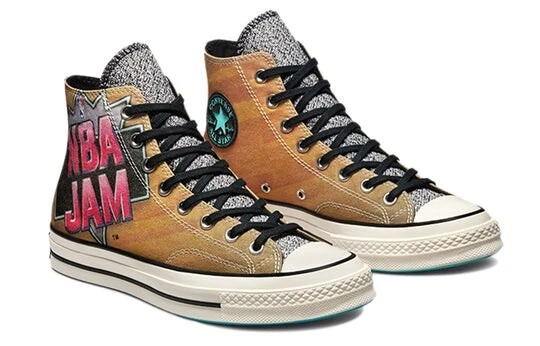 Size 10.5 - NBA Jam x Converse Chuck 70 High Hardwood Floor Barely Worn Mens Converse NBA Jam x Chuck 70 High Hardwood Floor for Sale  main image 2