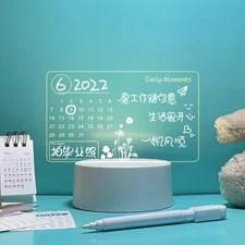 Acrylic,Transpuent Luminous Calendar Note Board Erasable Ins,Message Board 