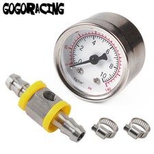 Fuel Pressure Gauge 0-140 Psi 38 In-line Adapter Oil Pressure Gauge T-fitting