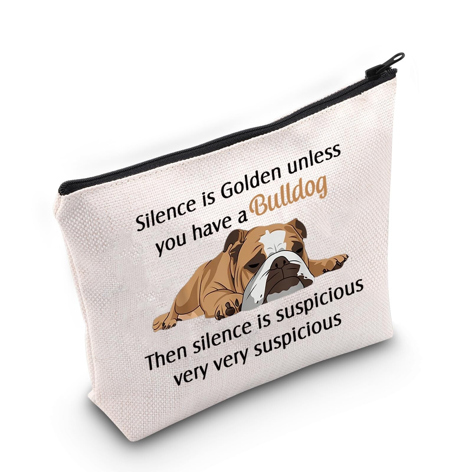 JNIAP Funny English Bulldog Cosmetic Bag Bulldog Lover Gift For Women Silence...