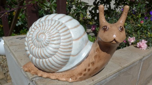 Keramik Schnecke Garten Deko UNIKAT CA. 20 CM **sehr hübsch Handbemalt