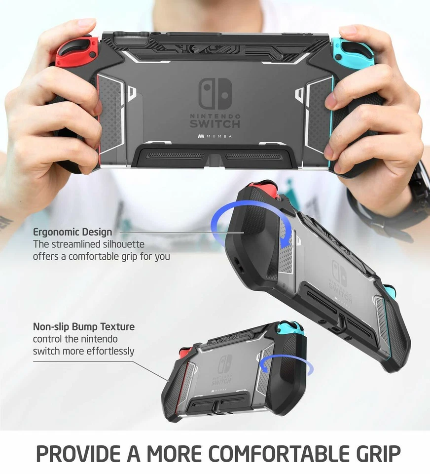 For Nintendo Switch Console Joy-Con, Mumba 360 Protective TPU Grip Case Dockable - Image 4 of 4