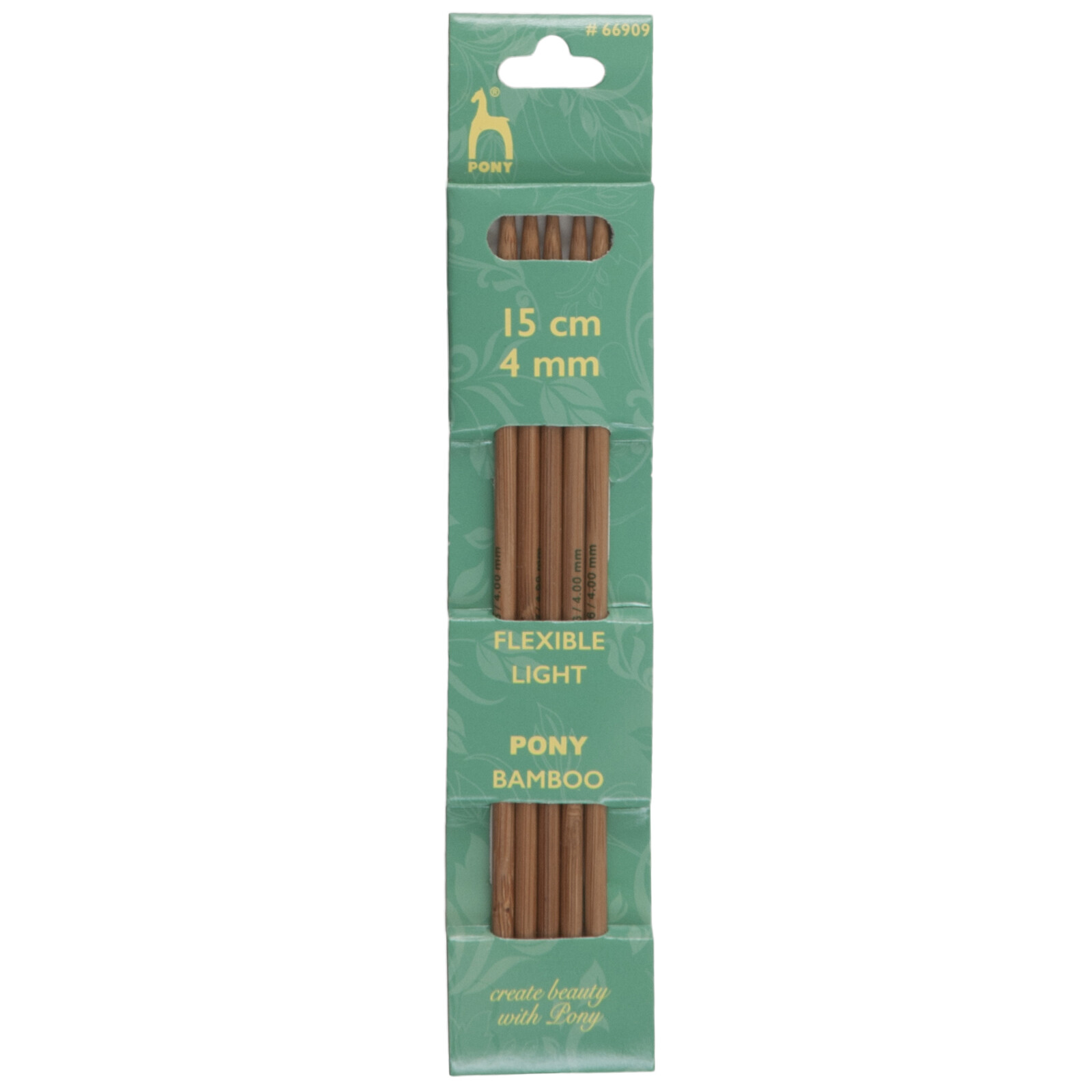 Pony Bamboo 15cm Double-Point Knitting Needles - Set of Five - 4mm (P66909) - Image 3