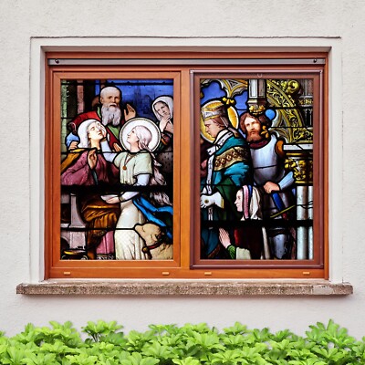 3D Crowd A794 Window Film Print Sticker Cling Stained Glass UV Sinsin