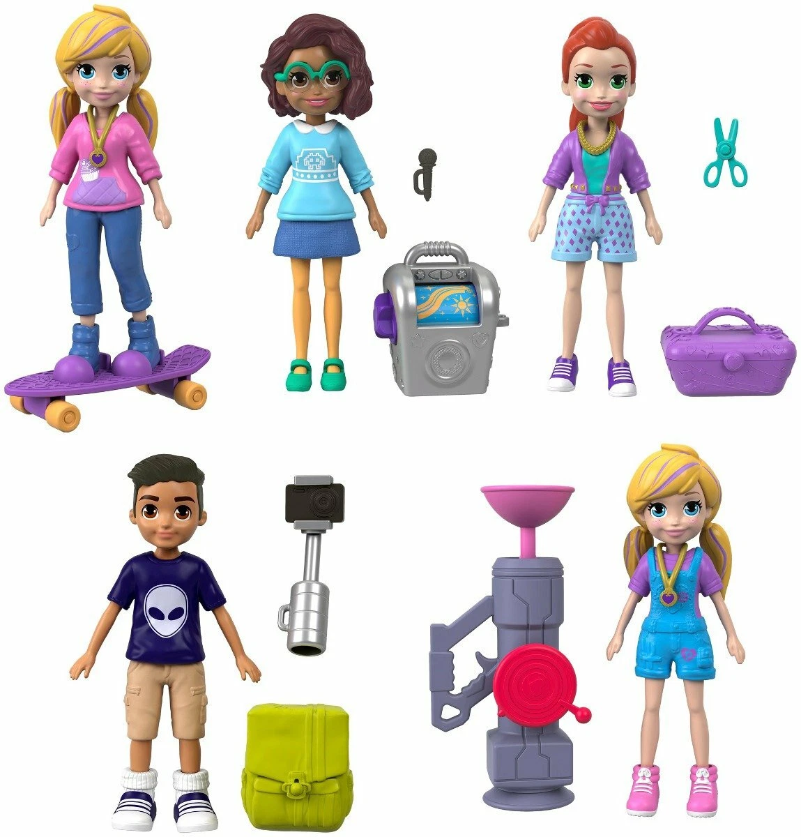 POLLY POCKET DOLL MANY ACCESSORIES PLAY SET FAB STUDIO BEST FRIEND ACTIVE  PACK