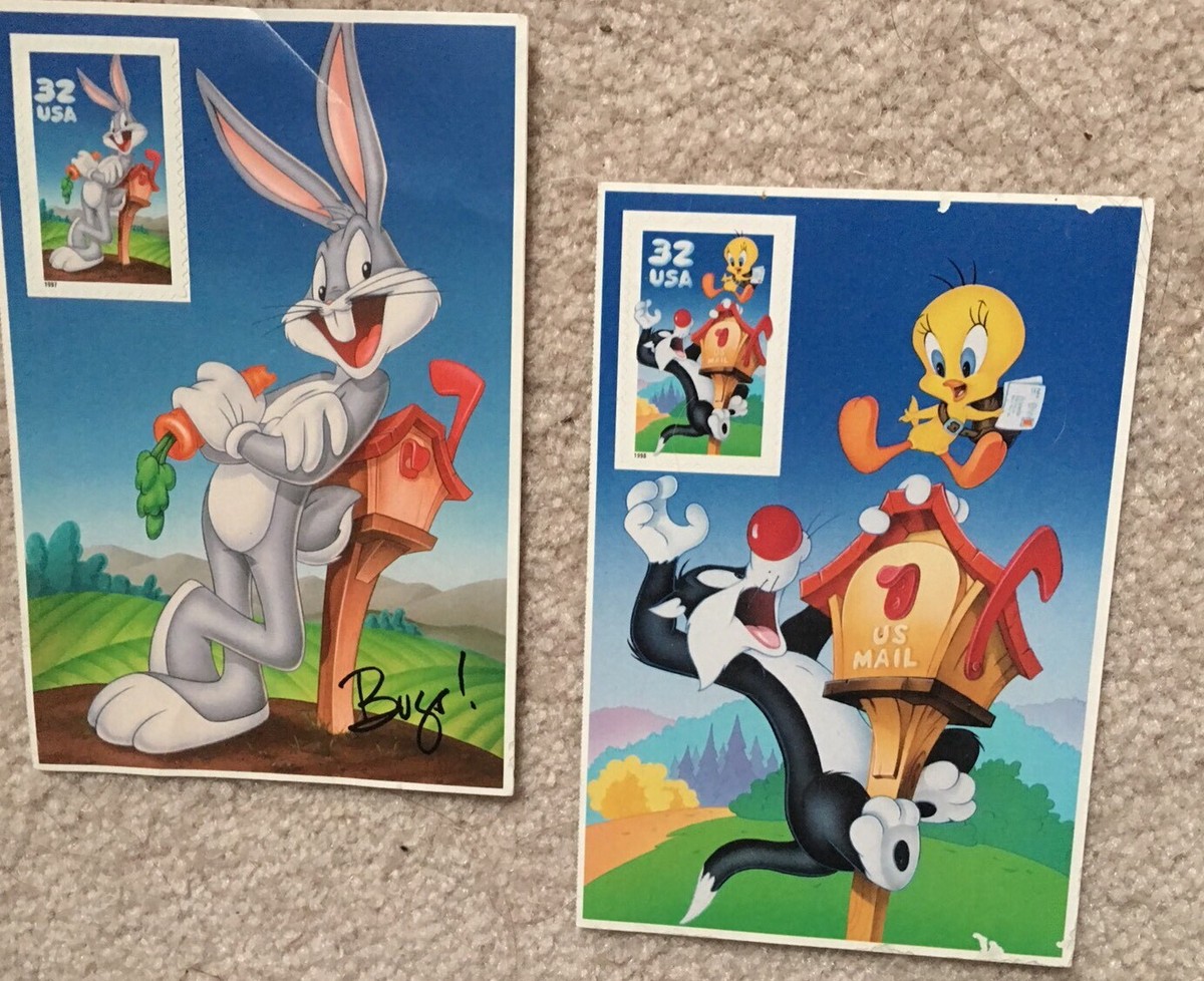 Vtg 1997 BUGS BUNNY & Tweety Bird Looney Tunes 32 cent U.S.
