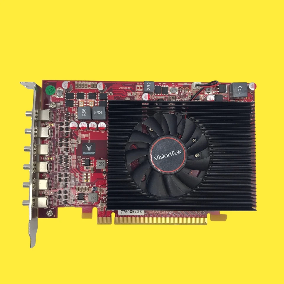 For Parts - VISIONTEK ATI RADEON VT 7750 X6 Mini Display ports #2413 z58/25 - Image 2 of 4