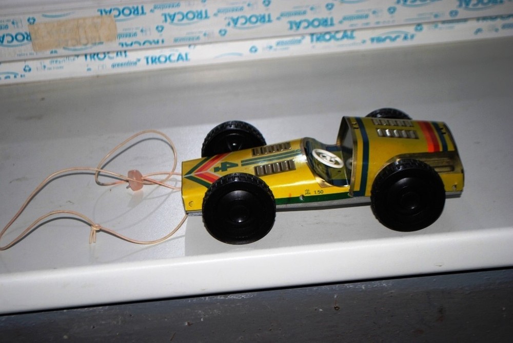 VINTAGE USSR Soviet Russian Metal Tin Toy Rally 4 Race Car - LENGTH 24 CENTIMETE