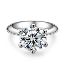 1ct Ring Diamond Test Pass Round Lab-Created VVS1/D/Excellent Round Size:US4