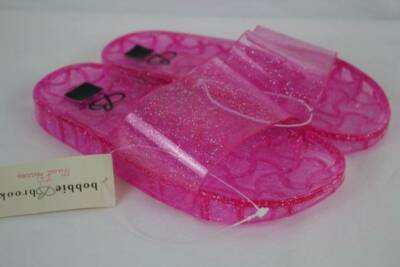 NEW Girls Jellies Sandals Small 11 - 12 Pink Glitter Slides Summer Shoes