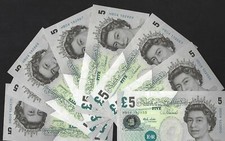 Lowther Fry Five Pound £5 Banknote Withdrawn Type from Consec Run 2002 B393 Unc