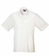 Premier New Mens Short Sleeve Formal Work Poplin Shirt Cut Collar 14.5"' to 23"