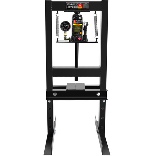 6 Ton Hydraulic Shop Press H-Frame Steel Construction with Pressure Gauge Black - Picture 3 of 13