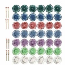 50Pcs 1in Radial Bristle Disc Abrasive Brush Polishing Wheel With 2.35/3mm Shank