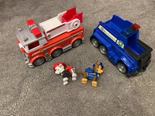 Paw Patrol Chase and Marshall Figures and Rescue Cars
