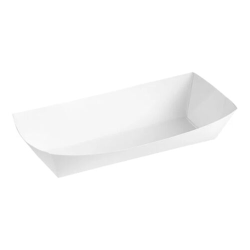 200 White Paper Hot Dog Trays - 7"x 2.75"x 1.5" Food Trays, Made in USA