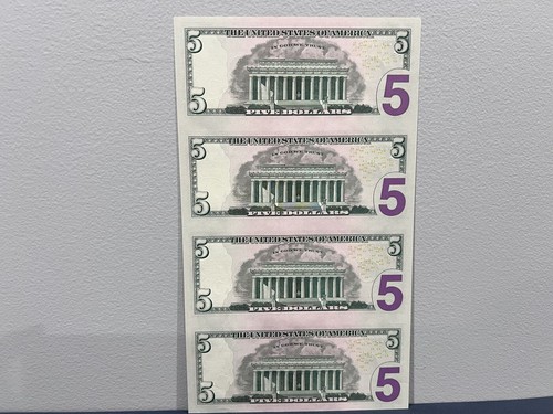 2013 $5 UNCUT SHEET OF 4 - CHOICE NEW - $20 Face Value FREE SHIP!!! CHEAP - Picture 2 of 3