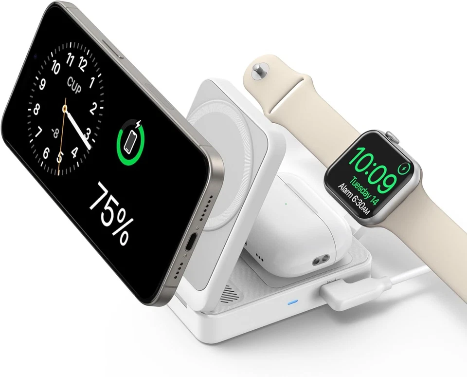 Anker MagGo 3in1 Wireless Charger Stand 15W MagSafe-Compatible Foldable Station