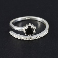 Black Onyx Ring 925 Sterling Silver Ring Wedding Ring Round Ring Black Ring US