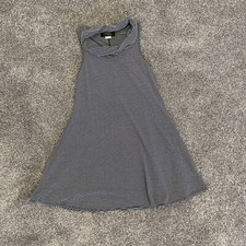 Say Anything Navy Blue Striped Mock Turtleneck Dress, Size Medium, Made In USA