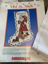 Dimensions Cross Stitch Santa Old St Nick Stocking Vintage New Old Stock