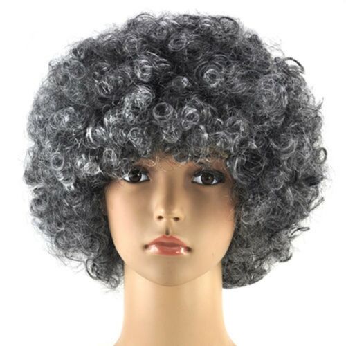 Oma Afro Perücke Grau Alt Damen Kostüm Oma Sekretärin Perm Buch Tag