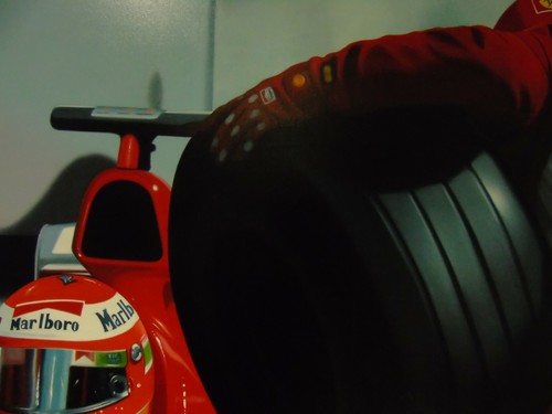 Günther J. Herrmann Fórmula I Ferrari fotorrealismo óleo fechado 2002 firmado - Imagen 5 de 9